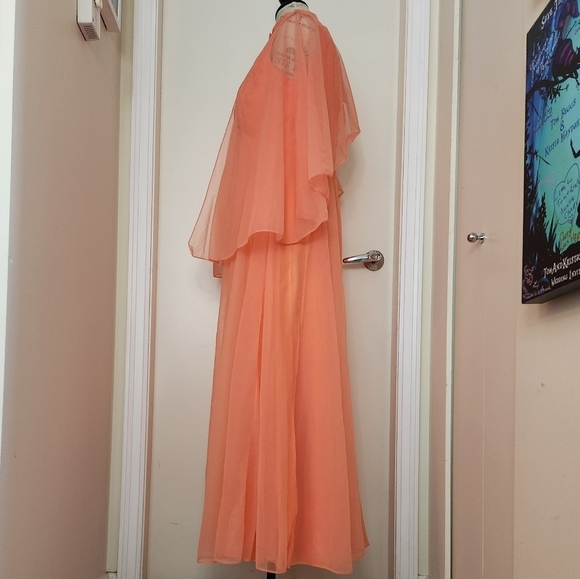 70s orange bridesmaids dress - Picture 2 of 15